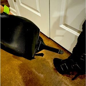 Penny Loves Kenny-Suede knee high boots with buckles-black